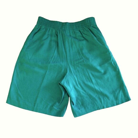 VTG Ellen Figg Green Ultra High Rise Linen Blend Bermuda Shorts Size 10 *Medium - Picture 6 of 14
